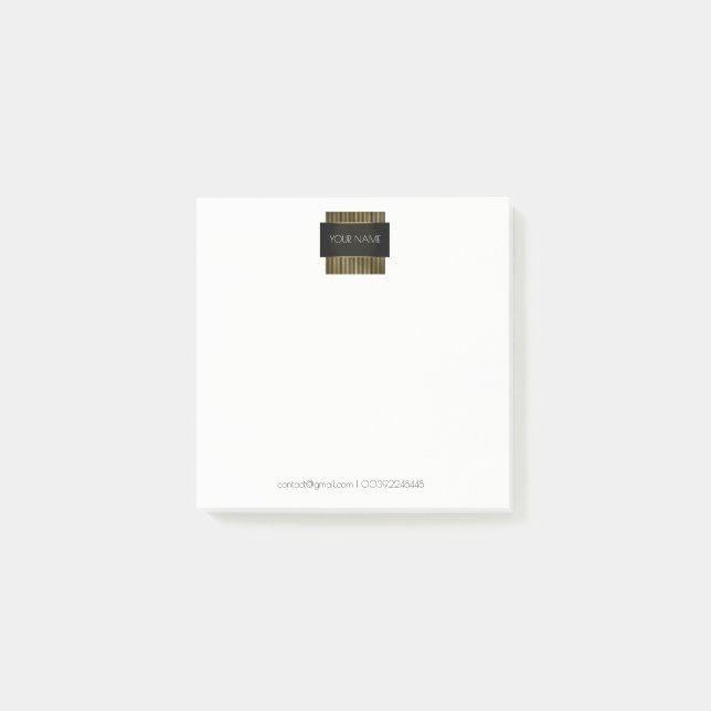 Post-it® Géométrie minimale conceptuelle en or noir blanc (Devant)