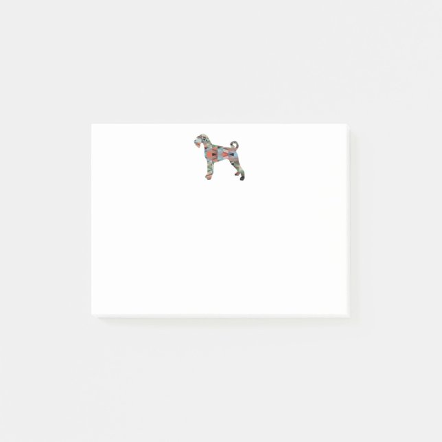 Post-it® Giant Schnauzer Chien race Geo Silhouette Plaid (Devant)