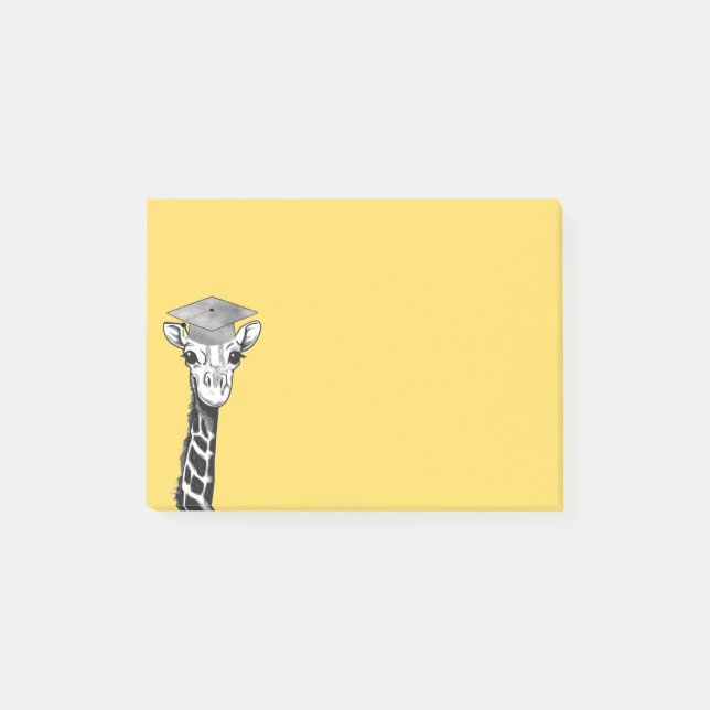 Post-it® Girafe de fin d'études supérieures sur le jaune (Devant)
