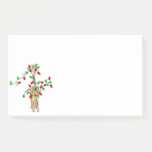 Post-it® Giraffe de vacances - scintillant rouge et vert lu