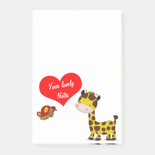 Post-it® Giraffe et Papillon Belle note