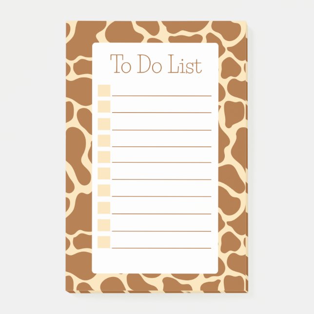 Post-it® Giraffe Imprimer Moderne Minimaliste À Faire Liste (Devant)