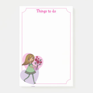 Post-it® Girl With Flowers