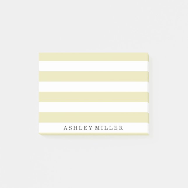 Post-it® Girly Gold Classic Stripes Monogram Post-It Notes (Devant)