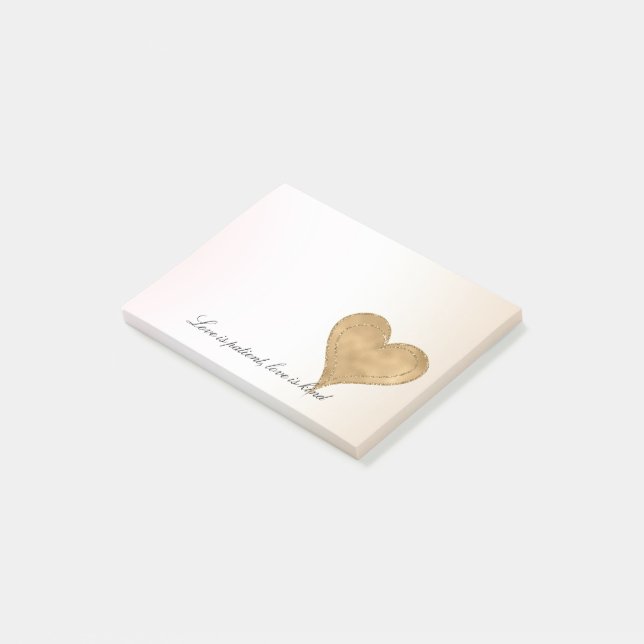Post-it®  Glam Gold Parties scintillant Heart            (Incliné)