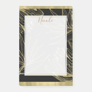 Post-it® Glam moderne Or & Noir Tropical Botanique Floral