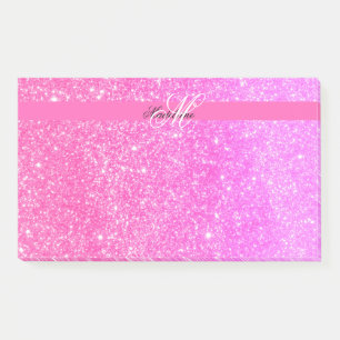Post-it® Glamor Girl Hot Pink Parties scintillant Nom perso