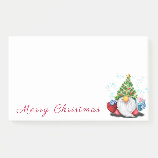 Post-it® Gnome avec le Casquette de l'arbre de Noël Publier (Devant)