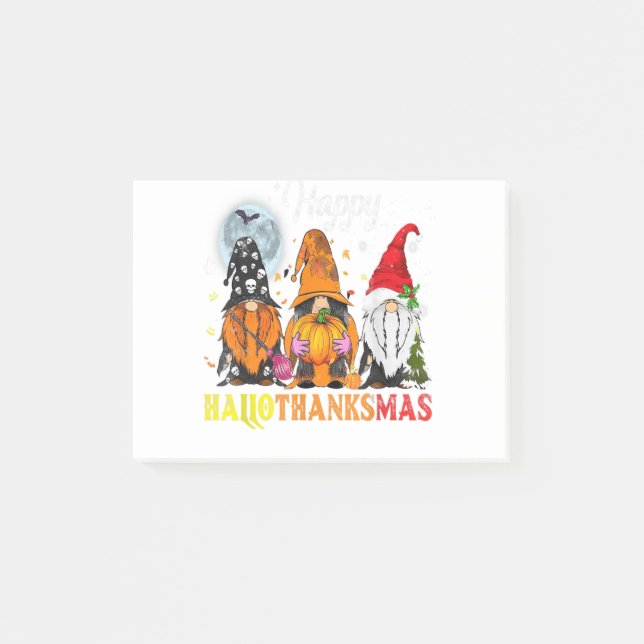 Post-it® Gnomes Happy Hallothanksmas Halloween Thanksgiving (Devant)