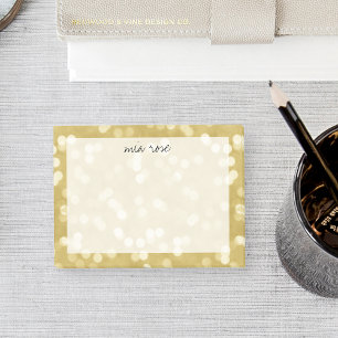 Post-it® Gold Bokeh Pattern Personalized