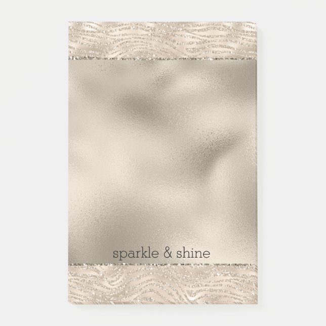 Post-it® Gold Champagne Zebra Print (Devant)