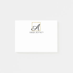 Post-it® Gold Fhuile Monogramme Moderne Post