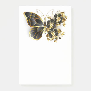 Post-it® Gold flower Butterfly with Black Orchid