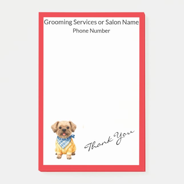 Post-it® Gold Grooming Dog Personalized Elegant Collection (Devant)