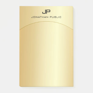 Post-it® Gold Look Elegant Moderne Monogramme Modèle