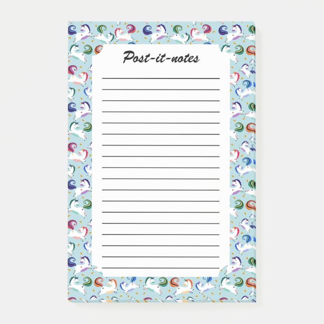 Post-it® Gold Magic Star Rainbow Unicorn (Devant)