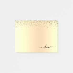 Post-it® Gold Parties scintillant Girly Luxe Moderne Monogr