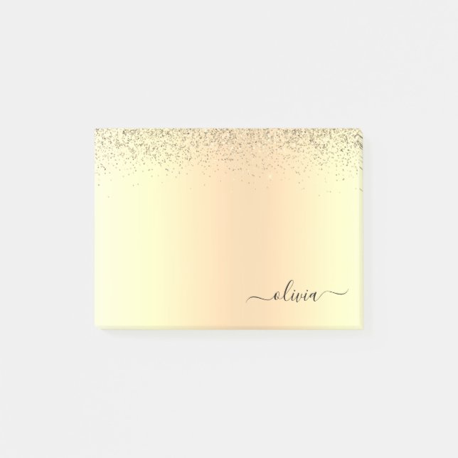 Post-it® Gold Parties scintillant Girly Luxe Moderne Monogr (Devant)