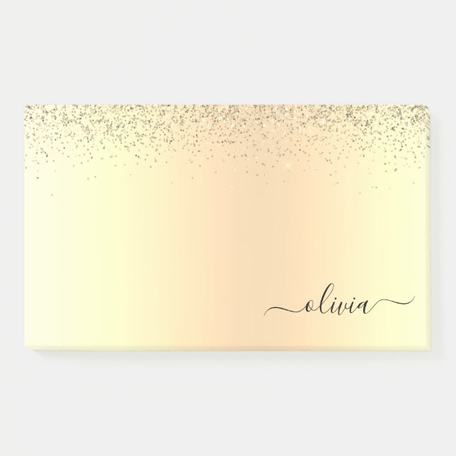 Post-it® Gold Parties scintillant Girly Luxe Moderne Monogr (Devant)