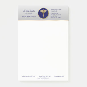 Post-it® Gold Professional Médicale Blue Caduceus