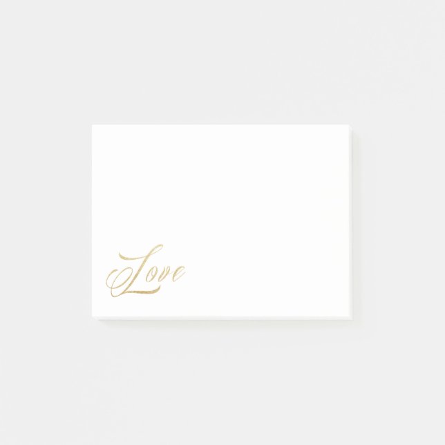 Post-it® Gold Sparkle Love Post-It Notes (Devant)