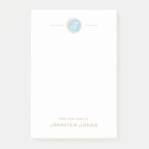 Gold Typography Blue Watercolor Monogram Name