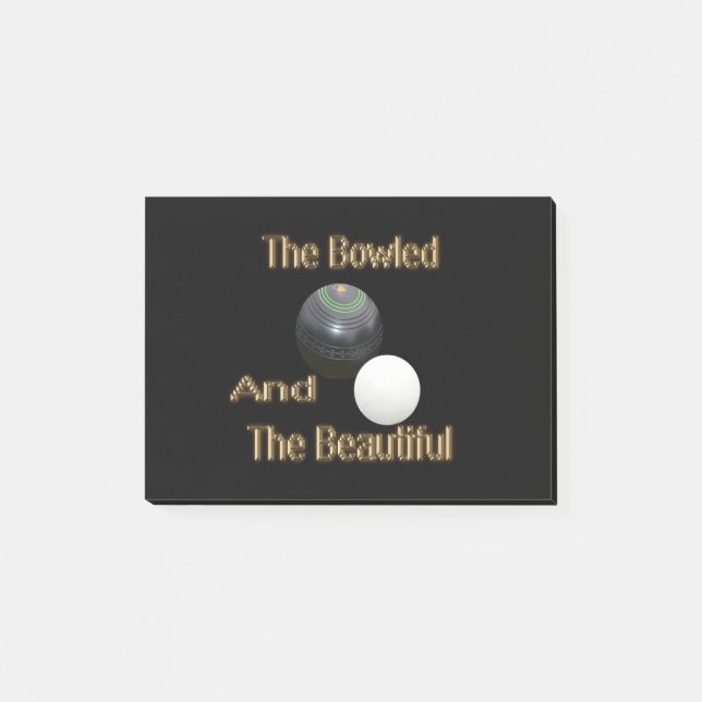 Post-it® Golden Bowled Belle Pelouse Bowls Design, (Devant)