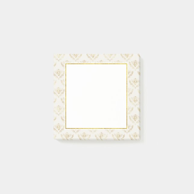 Post-it® Golden Bumble Bee avec un Motif de la Couronne (Devant)