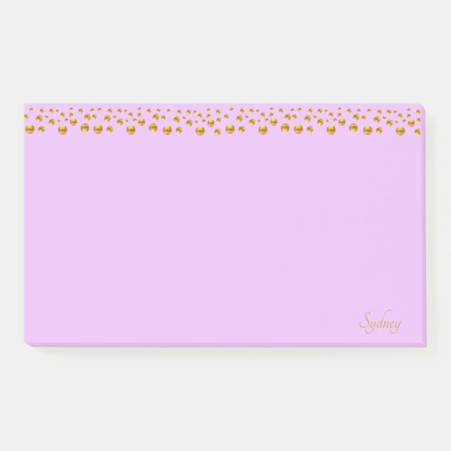 Post-it® Golden Confetti & Calligraphie sur Violet (Devant)
