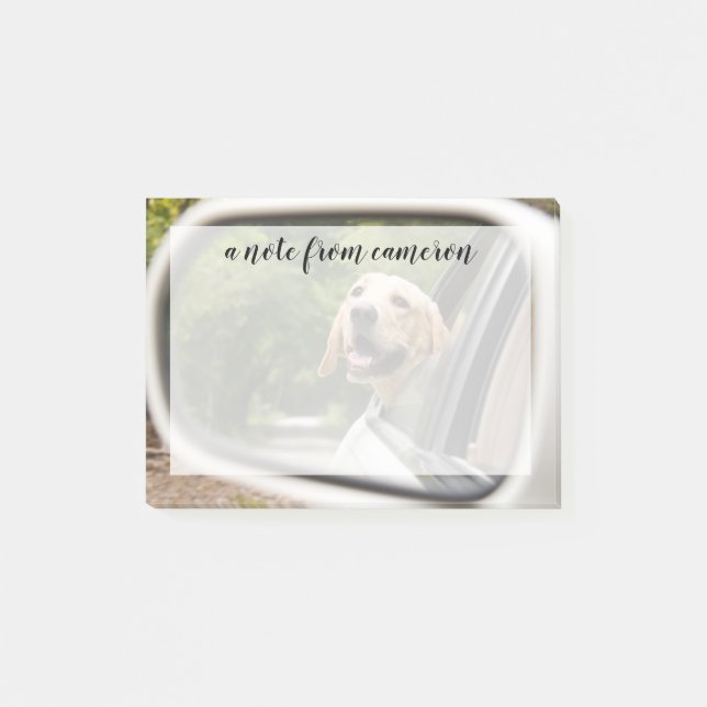 Post-it® Golden Labrador In Rearview Mirror (Devant)