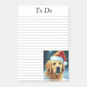 Post-it® Golden Retriever à Santa Hat