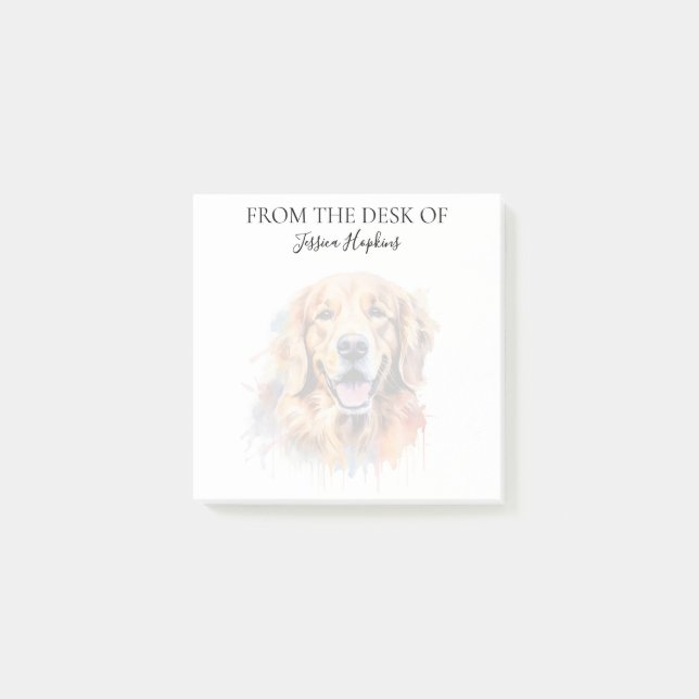 Post-it® Golden Retriever Lover Monogrammed Dog (Devant)