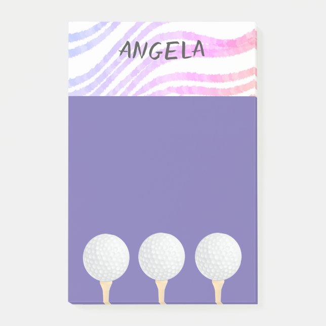 Post-it® golf balle violet design pour golfeurs (Devant)
