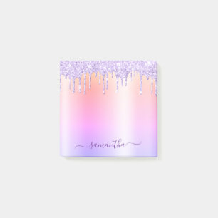 Post-it® Gouttes de paillettes de lavande Reflet arc-en-cie