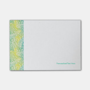 Post-it® Gradient jaune et bleu vintage floral