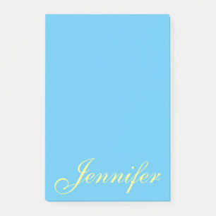 Post-it® Grand bleu en pastel personnalisé de manuscrit