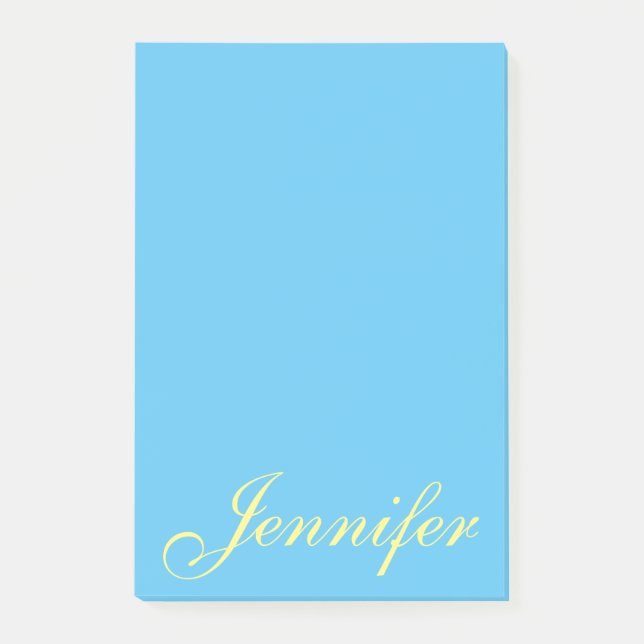 Post-it® Grand bleu en pastel personnalisé de manuscrit (Devant)