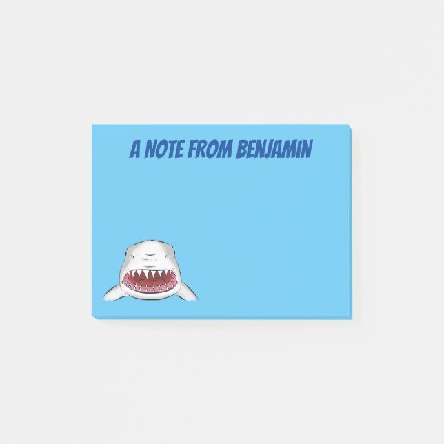 Post-it® Grand requin blanc moyen dessin animé (Devant)