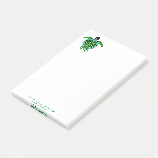 Post-it® Graphique cool - Tortue de mer - Conservation - (Incliné)