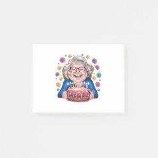 Post-it® Graphique de joyeux anniversaire Mamie Lunettes