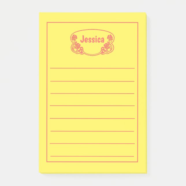 Post-it® Graphique de plaque signalétique encadrée rouge or (Devant)