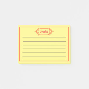 Post-it® Graphique Titre de motif Ornat rouge