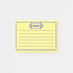 Post-it® Graphique Titre Orné Bleu