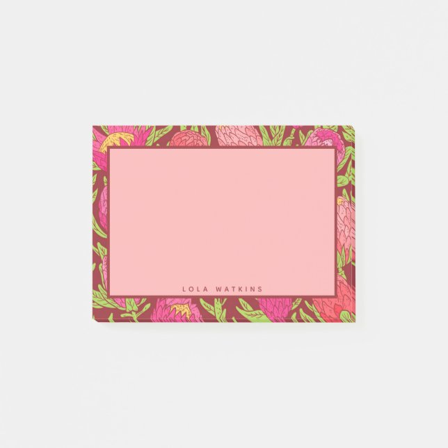Post-it® Gras Pink Tropical Floral (Devant)
