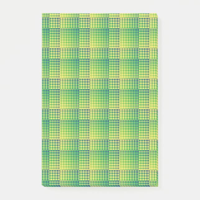 Post-it® Green Blue Checker Abstract Pattern (Devant)
