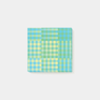 Post-it® Green Blue Yellow Checker Patchwork Pattern
