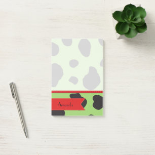 Post-it® Green Cow, Cow Print, Cow Spots, Your Name