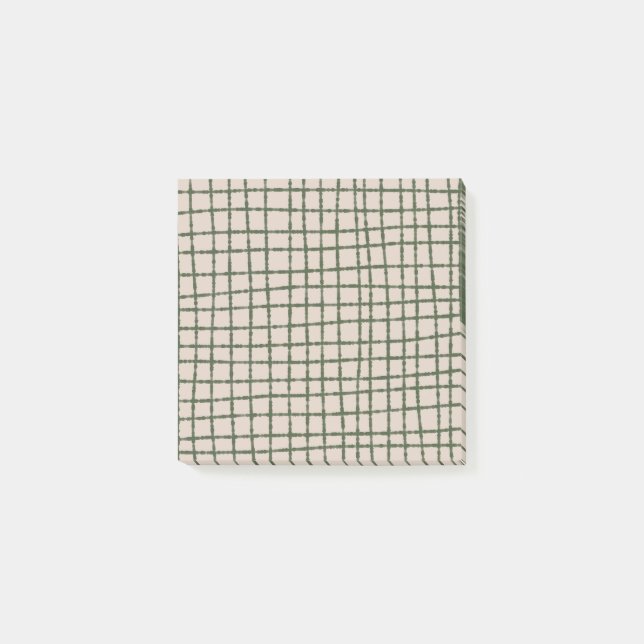 Post-it® Green Grey Check Motif Élégant et moderne (Devant)