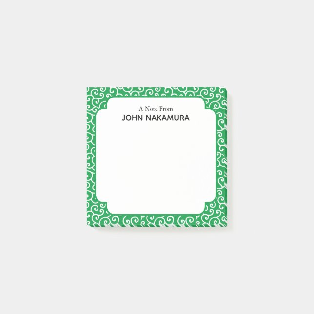 Post-it® Green Karakusa Motif japonais de vigne (Devant)