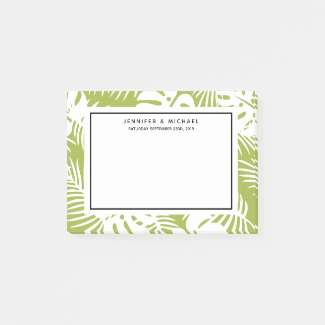 Post-it® Green Palm Leaves Rainforest Pattern (Devant)